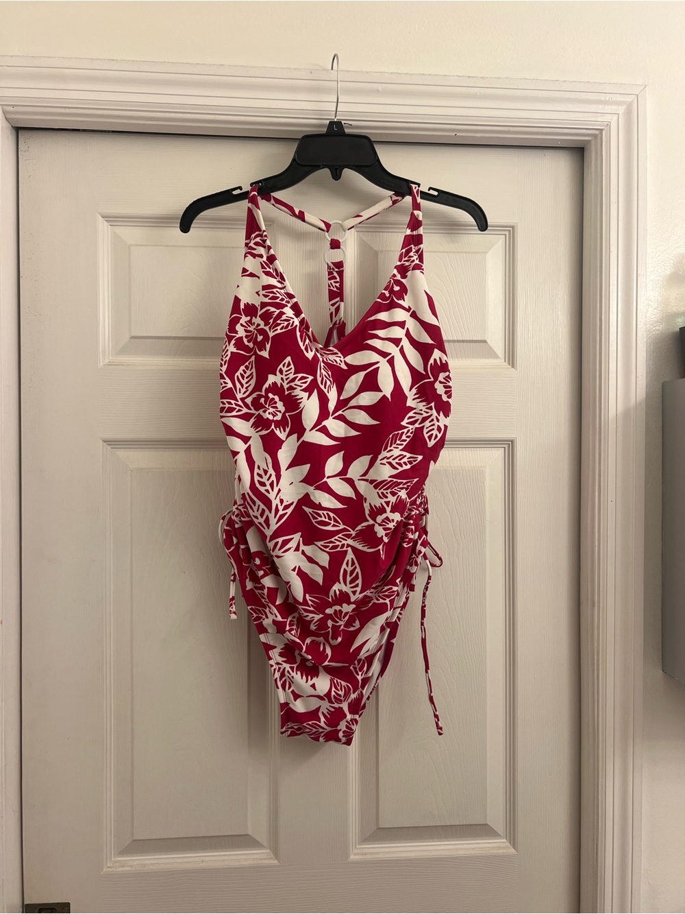 Kona Sol Pink and White Floral One-Piece Swimsuit